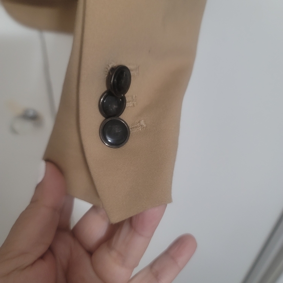 Zara Beige Tailored Blazer Jacket, Made In Spain - Picture 7 of 7